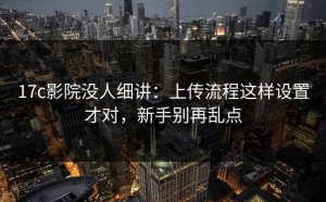 17c影院没人细讲：上传流程这样设置才对，新手别再乱点